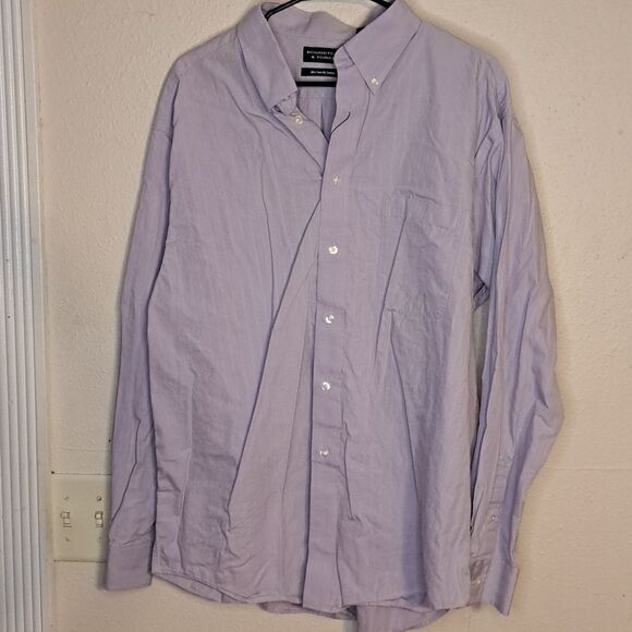Roundtree & Yorke purple 80's two ply cotton button down shirt size XL - Picture 1 of 3